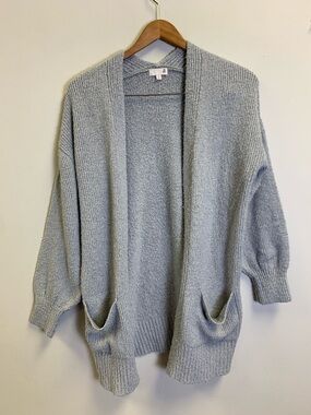 SO Light Gray Open-Front Pocket Cardigan